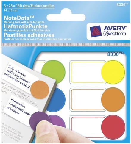 Avery 8330 Note Dots 44x19mm Ass.