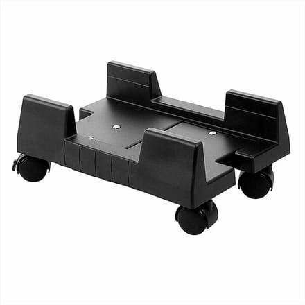 Mobiele desktopcomputer Vloerstandaard Rollende wielen Verstelbare breedte PC-torenhouder (zwart) zwart