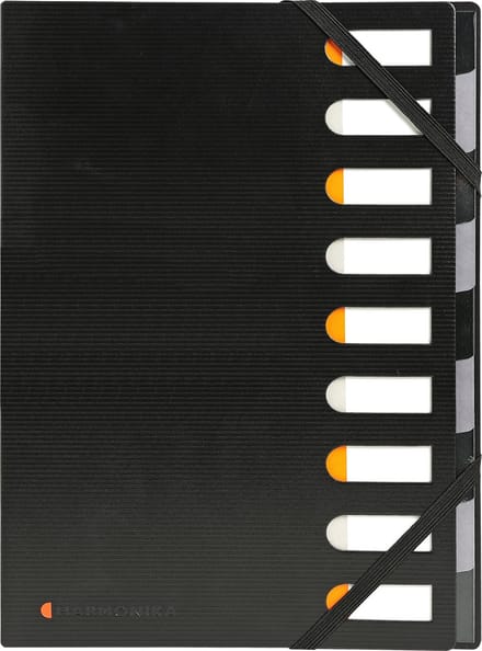 Exacompta 5x EXACTIVE® HARMONIKA® sorteermap met uitrekbare rug - 9 Indelingen - Zwart - 55334E