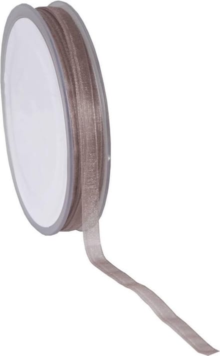 Taupe Organza lint – 7 mm × 50 m – Organza