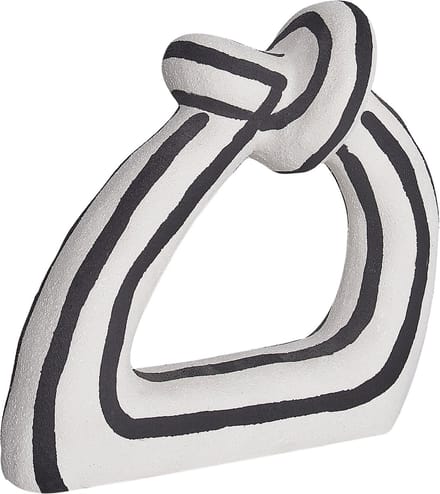 ZANDER - Decoratief beeldje - Zwart/Wit - Steengoed