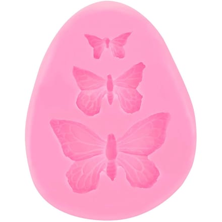 Moules à gâteaux en silicone en forme de papillon pour décoration de chocolat et fondant pink