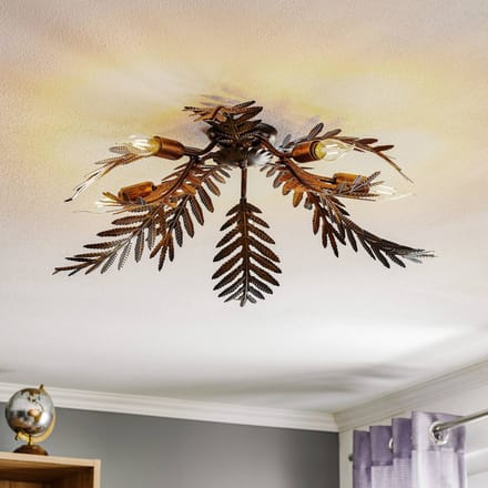 ONLI Plafondlamp Felce als varen in brons, Ø 75 cm