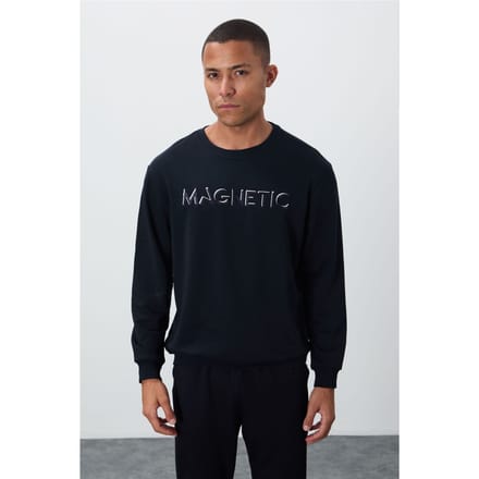 Heren Geprinte Ronde Hals Sweatshirt