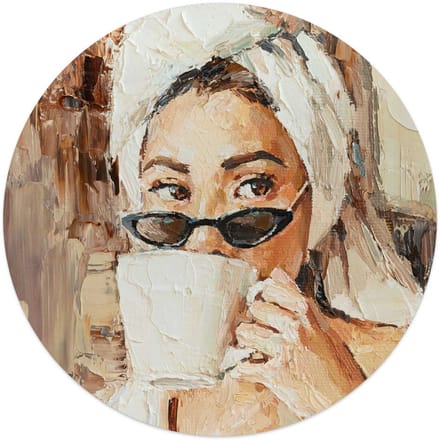 Glasschilderij Ochtendkoffie - Ø 50 - Glas - REINDERS