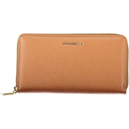 COCCINELLE Leren portemonnee Metallic Soft Wallet Grained Leather Cognac bruine