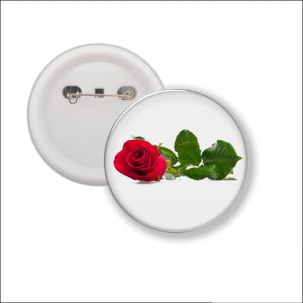 Button Met Speld - Roos