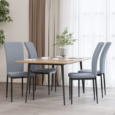 vidaXL - Eetkamerstoelen - 4 - st - fluweel - lichtgrijs