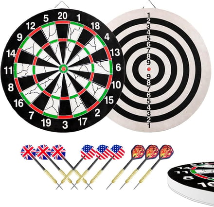 Dartbord met Darts Set - Dubbelzijdig en 18" (43 cm)