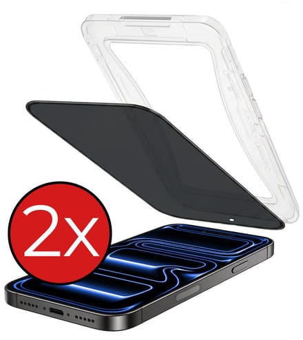 Privacy Screenprotector - 2 Stuks - Geschikt voor Apple iPhone 17 Pro Max - Met Installatie Kit - Beschermglas - Anti-Spy - Flexibel Glas - Tempered Glass - Screen Protector