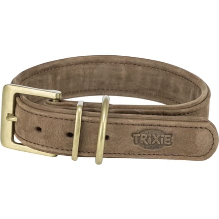Hondenhalsband van echt leer Trixie