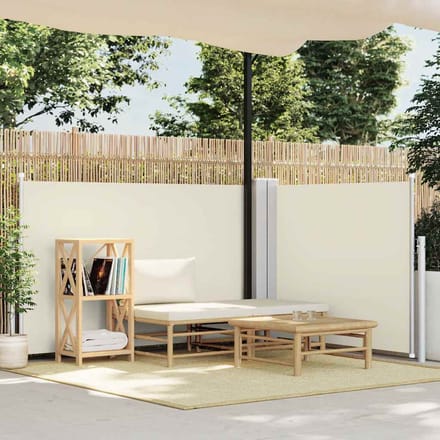 vidaXL - Windscherm - uittrekbaar - 120x1000 - cm - crème