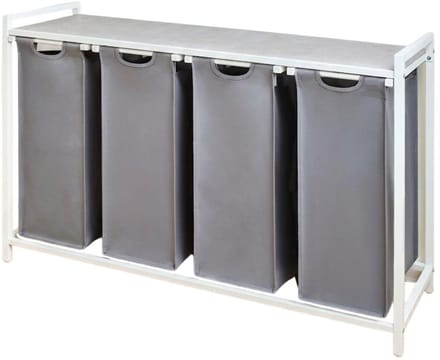 KAD® Wasmand - Wasmand 4 Vakken - Wassorteerder - Crème - 73cm x 111cm x 36cm