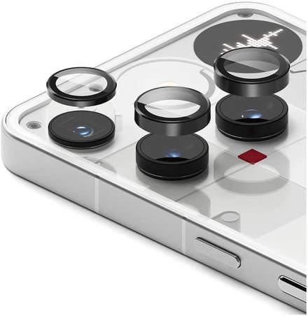 Ringke Frame Glass - Camera Protector Geschikt voor Nothing Phone (3) - Case Friendly - Tempered Glass voor Camera Lens Zwart - 2-Pack