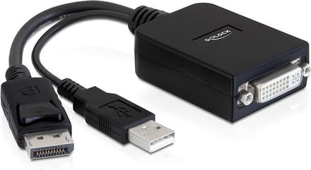 Delock - Actieve DisplayPort naar DVI Beeldscherm Adapter - zwart