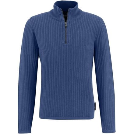Fynch-Hatton Trui Troyer Zip Rib Structure Wave / male