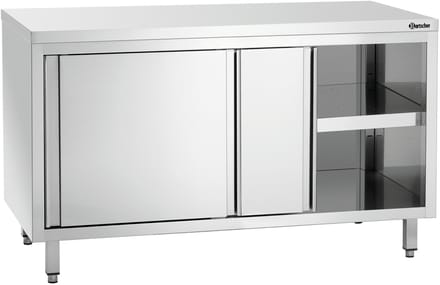 Bartscher Werkkast 700 - RVS - 2 Schuifdeuren - 1 Tussenschap - 1400x700x850mm