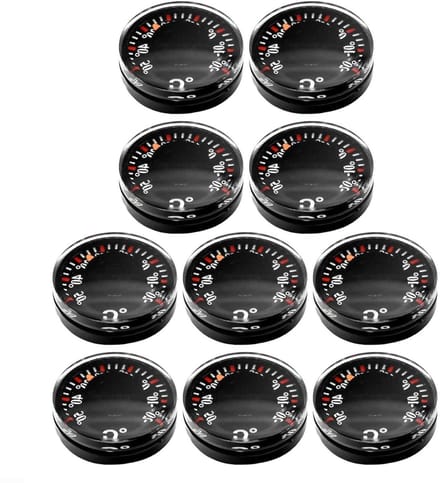 Auto Temperatuurmeter - Mini Thermometer - Temperatuur Bewaken - Waterdicht ABS Plastic - 2x2cm - Zwart