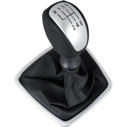MODECAR Renault Laguna III - Versnellingspook - Zwart/Zilver - 6 Versnellingen - Met Hoezen