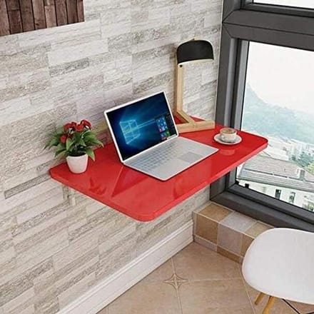 Wandmontage Klaptafel - Muurtafel Eettafel - Ruimte Besparen - Glad Waterdicht Oppervlak - 70x40cm - Rood