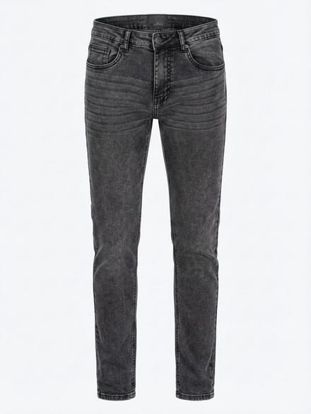 OMBRE Broek - Slim Fit - Katoen - Rits Grijs M