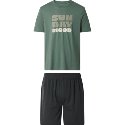 ESMARA MEN Korte heren pyjama (Zwart/groen, M)