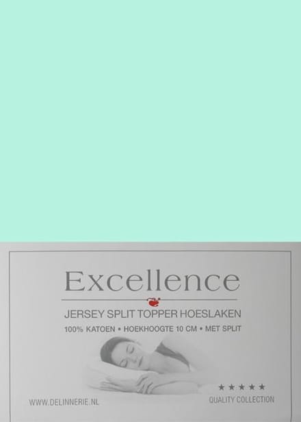 Excellence Jersey Split Topper Hoeslaken - Litsjumeaux - 180x200/210 cm - Mint Green
