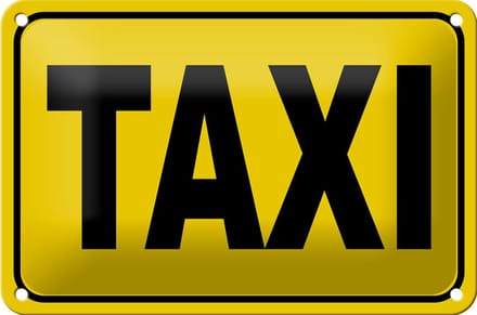 Blechschild Hinweis 18x12cm Taxi Schild deko