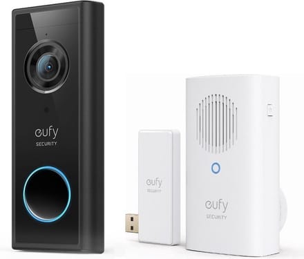 eufy Security S220 2K Draadloze Video Deurbel Uitbreiding + eufy deurbelgong - Bundelvoordeel