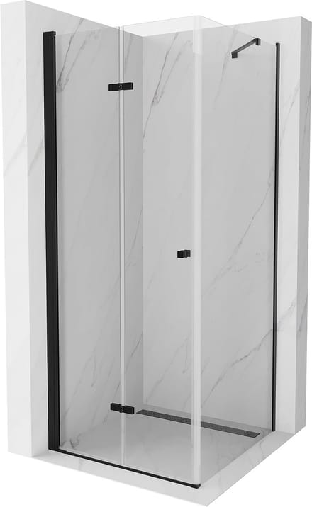 Mexen Lima vouwbare douchecabine 110 x 110 cm, transparant, zwart - 856-110-110-70-00
