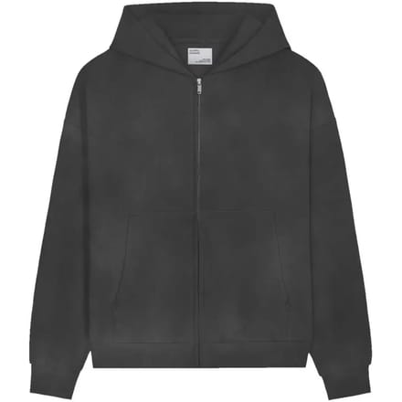 Oversized zip-up hoodie Colorful Standard Organic faded black