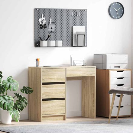 vidaXL - Bureau - Sonoma - Eik - Bewerkt - hout - 90 - x - 37.5 - x - 75 - cm