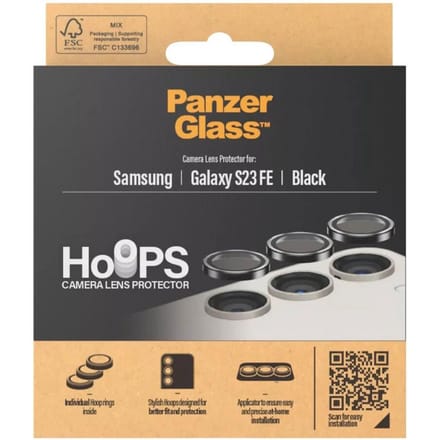 PanzerGlass Screenprotector geschikt voor Samsung Galaxy S23 FE Glazen | PanzerGlass Hoops Camera Lens Protector - Case Friendly