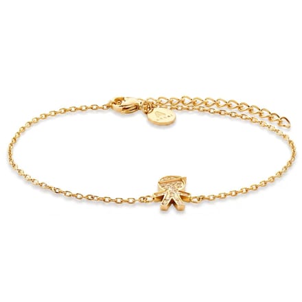 Mediterranean | 14K vergulde armband met bedel met witte zirkonia