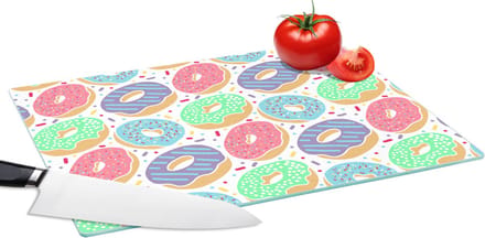 Glazen Snijplank - 39x28 - Donut - Patronen - Pastel - Snijplanken Glas