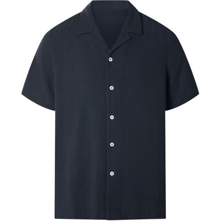 ESMARA MEN Mousseline heren overhemd (Marineblauw, M)