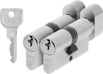 AXA Security Knop Veiligheidscilinder - 2 stuks - Cilinderslot - incl. 6 sleutels - SKG2 - Vernikkeld - 30/30 mm
