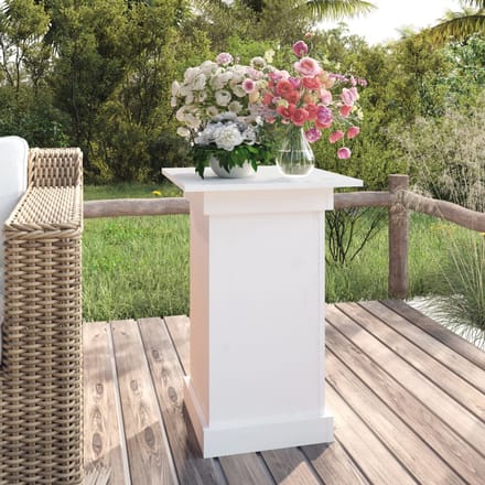 vidaXL - Bloemenstandaard - 40x40x60 - cm - massief - grenenhout - wit