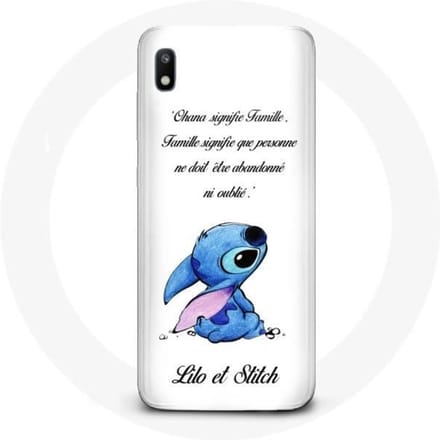 Coque - Lilo et Stitch - Galaxy A10 - Souple - Blanc - Ohana Citation blanc