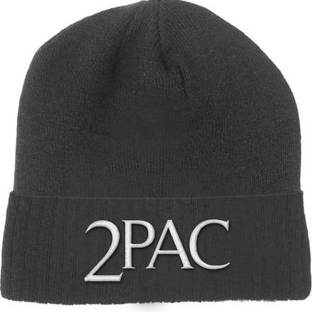 Tupac Beanie Muts Logo Zwart