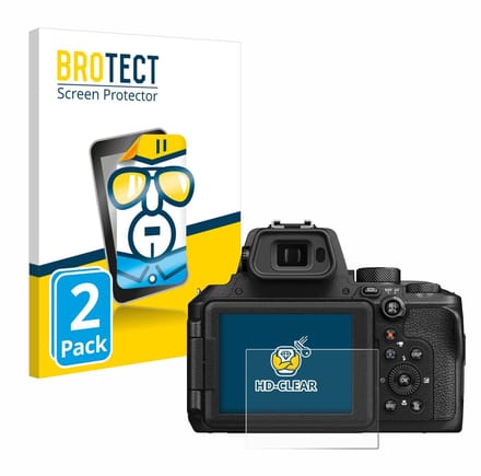 BROTECT - Screenprotector voor Nikon Coolpix P950 - Folie Beschermfolie transparant 2 Stuks