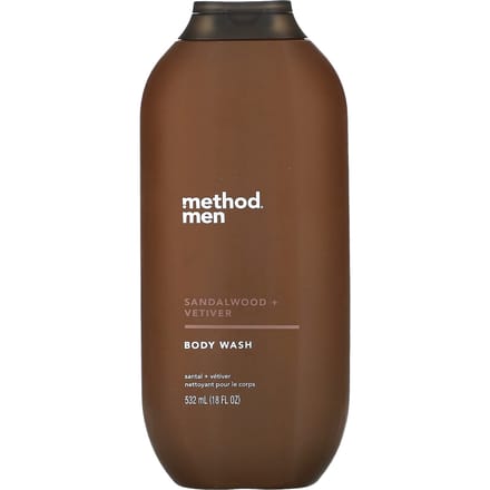 Méthode, Homme, Gel douche, Bois de santal + Vétiver, 530 ml (532 ml)