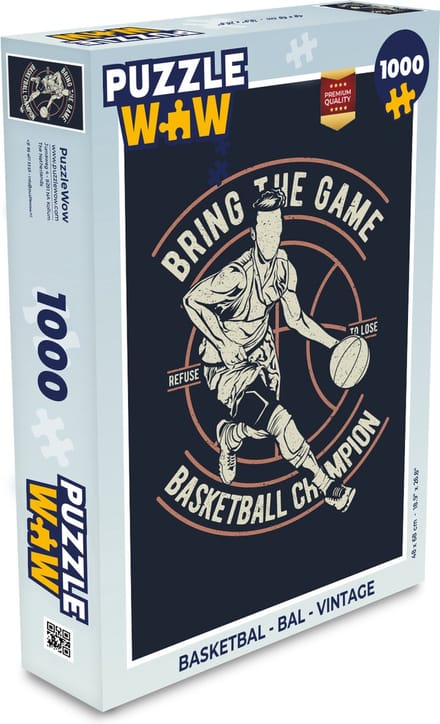 Puzzel Basketbal - Bal - Vintage - Legpuzzel - Puzzel 1000 stukjes volwassenen