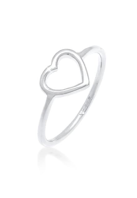Elli - Ring - Dames Hart Uitgesneden Filigraan Trend in 925 Sterling Zilver - Dames