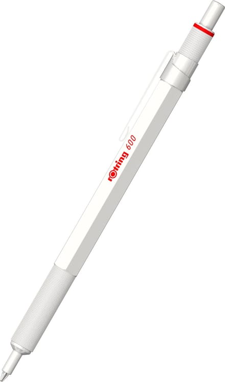 rOtring 600-balpen | medium punt | zwarte inkt | parelwitte behuizing | navulbaar