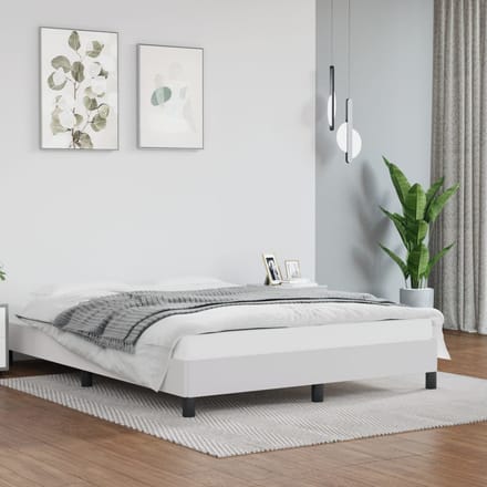vidaXL - Bedframe - kunstleer - wit - 140x200 - cm