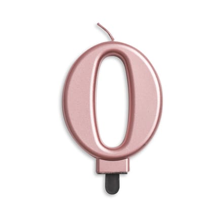 Wefiesta Verjaardagskaars Cijfer 0 Wax 7,8 Cm Roségoud
