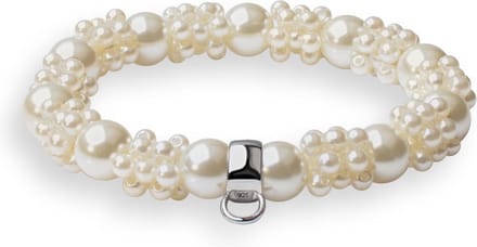 Quiges - Charm Bedel Parel Armband 20cm - 925 Zilver - HCB004