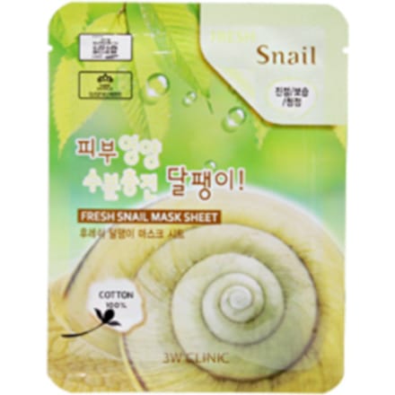 3W CLINIC Fresh Snail Mask-vel (3 opties) #10 Sheets beige