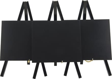 Securit® 3X Mini-schilderijtafel met krijtbord in zwart